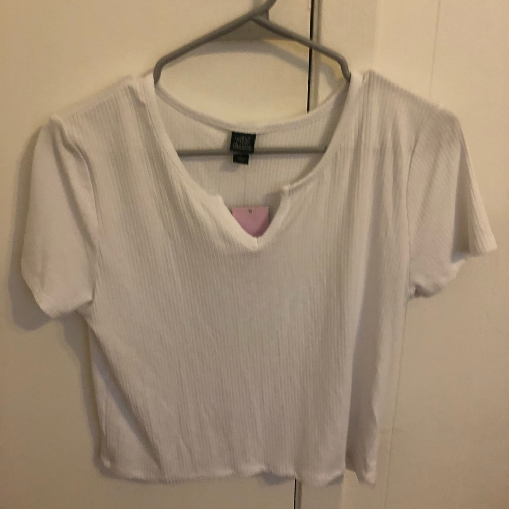 Wild fable White Ribbed Crop Top